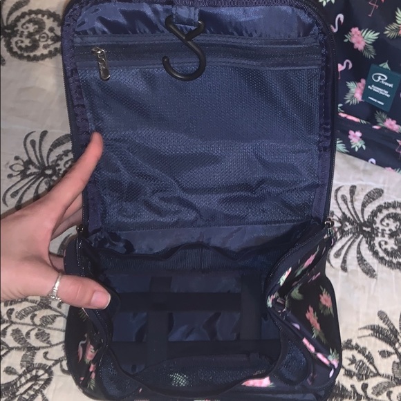 Navy & Flamingo Print Travel and Cosmetic Bag! - Picture 5 of 5